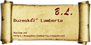 Buzeskó Lamberta névjegykártya